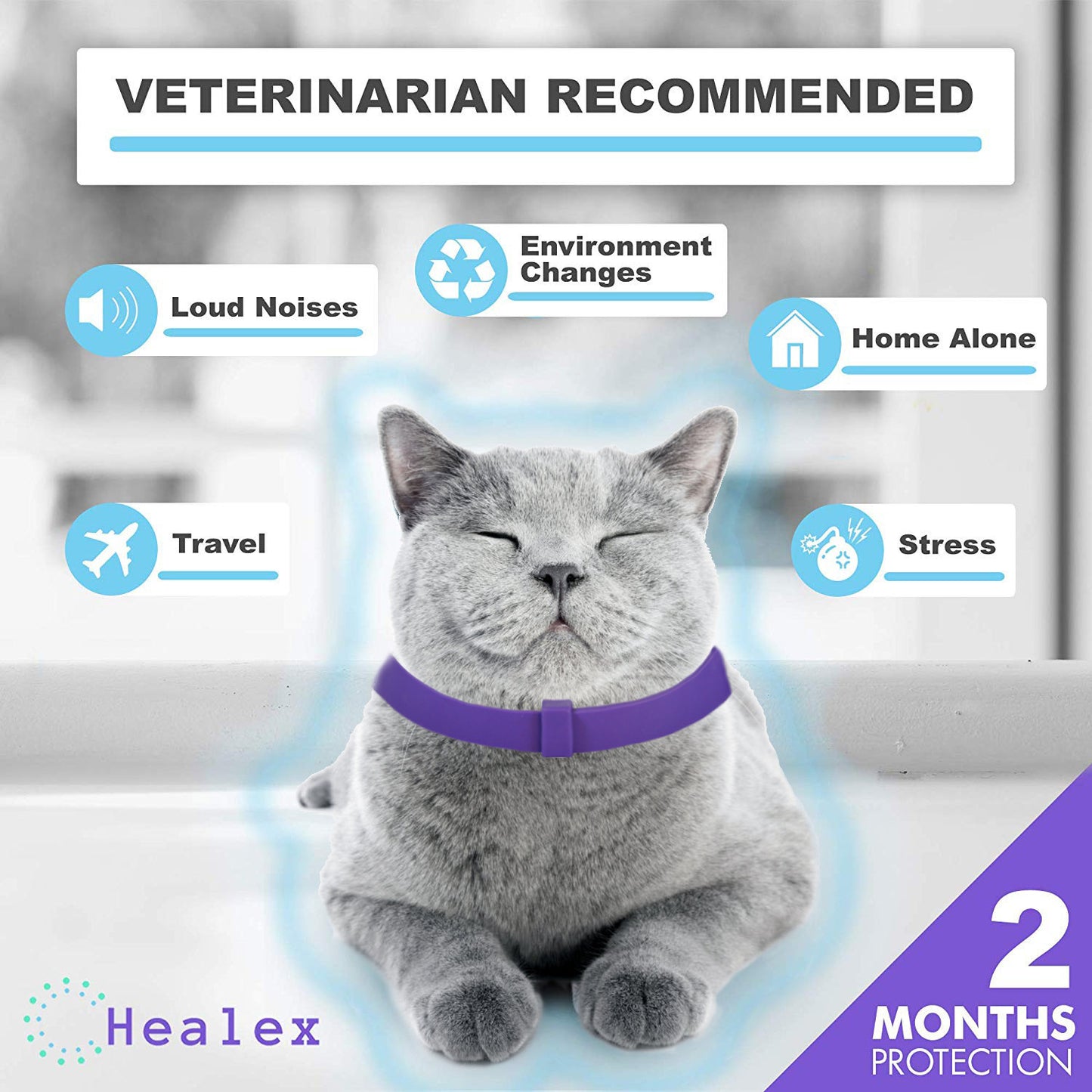 Calming Cat Collar – Anti-Anxiety Pet Comfort Collar with Natural Soothing Support (Adjustable Size)